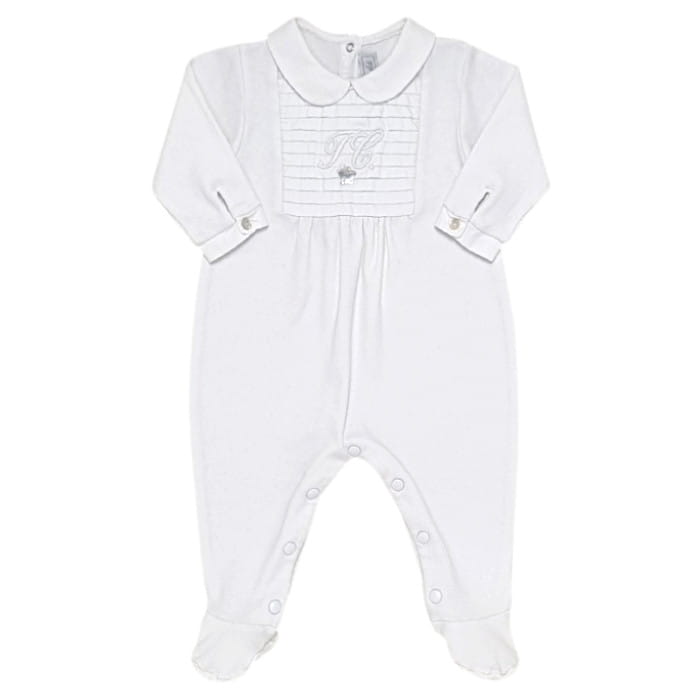 Pyjama blanc, Tartine et Chocolat, pour bébé 6 mois, vue de face, vêtement de seconde main de marque chic