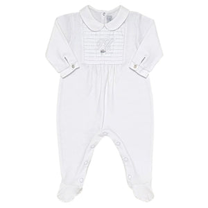 Pyjama bébé mixte Tartine et Chocolat, blanc monogramme, taille 6 mois, seconde main haut de gamme, vue de face
