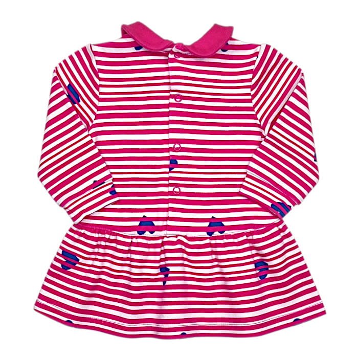 Robe rose à rayures, Agatha Ruiz de la Prada, pour bébé fille 6 mois, vue de dos, vêtement d'occasion de marque mode