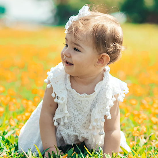 Robe bébé fille blanche, seconde main, raffinée pour une tenue de cérémonie