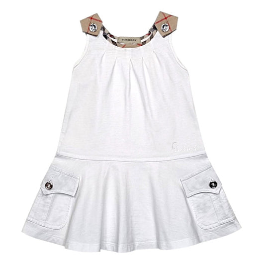 Robe bébé luxe blanche de marque Burberry - Vêtement fille 12 mois seconde main