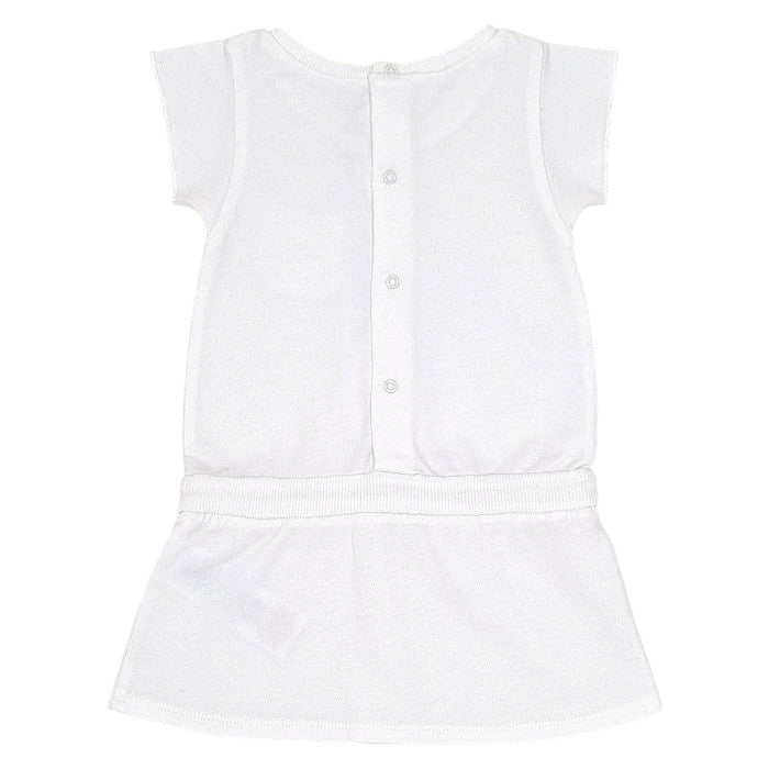 Robe bébé écru manches courtes Chloé, vue de dos, fille 6 mois