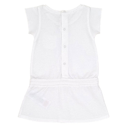 Robe bébé écru manches courtes Chloé, vue de dos, fille 6 mois