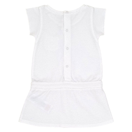 Robe bébé écru manches courtes Chloé, vue de dos, fille 6 mois
