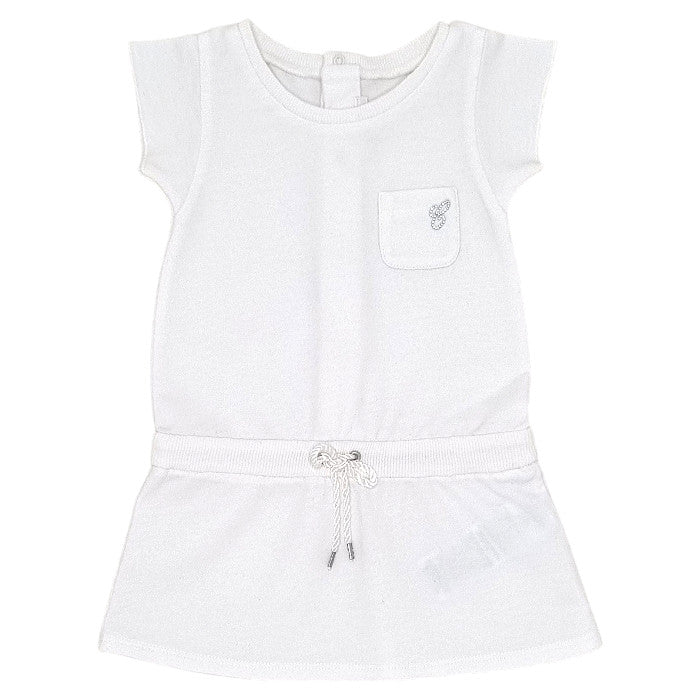 Robe bébé fille Chloé, écru manches courtes, taille 6 mois, seconde main luxe, vue de face