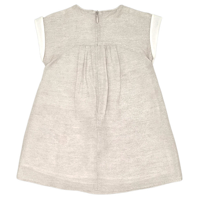 Robe de fête bébé beige pailletée Chloé, vue de dos, fille 12 mois