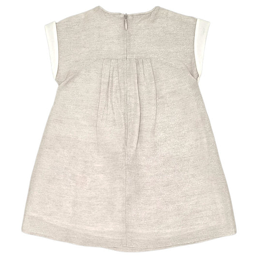 Robe de fête bébé beige pailletée Chloé, vue de dos, fille 12 mois
