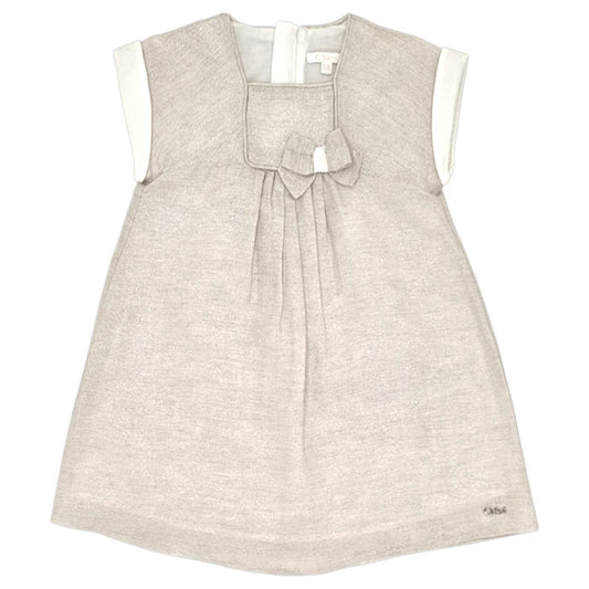 Robe de fête bébé fille Chloé, beige pailletée, taille 12 mois, seconde main luxe, vue de face