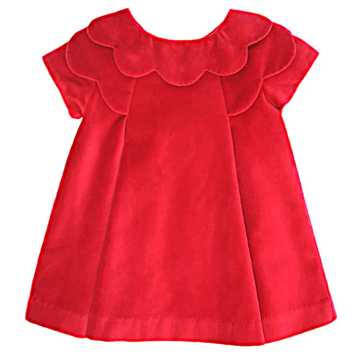 Robe de Noël bébé fille rouge en velours lisse, taille 6 mois, marque Jacadi - seconde main haut de gamme