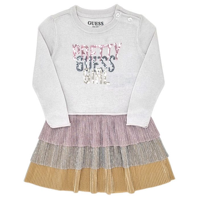 Robe bébé fille Guess, multicolore à sequins, taille 12 mois, seconde main premium, vue de face