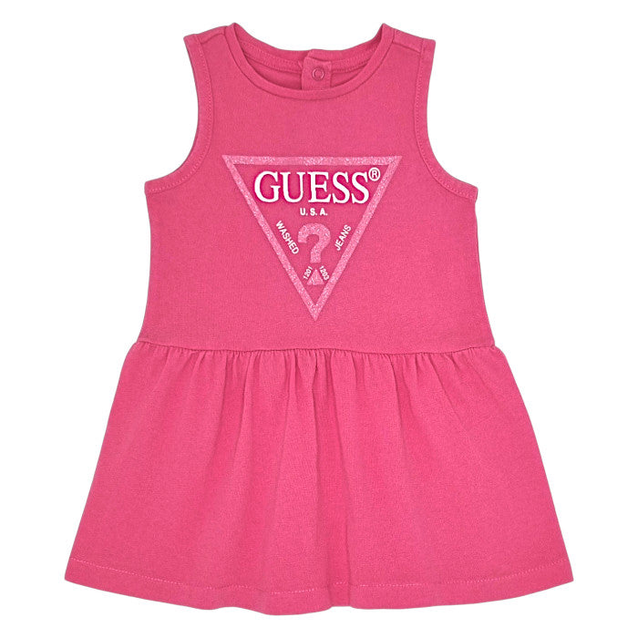 Robe bébé fille Guess Baby, rose sans manches, taille 6-9 mois, seconde main premium, vue de face