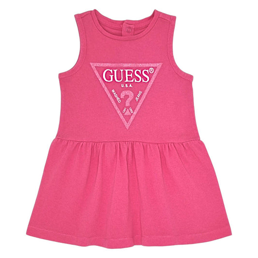Robe bébé fille Guess Baby, rose sans manches, taille 6-9 mois, seconde main premium, vue de face