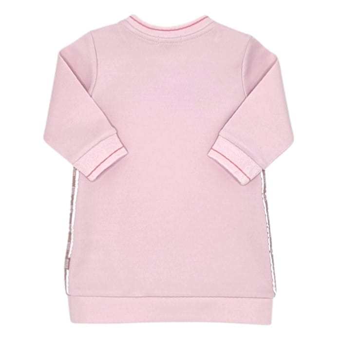 Robe sweat rose, Hugo boss, 6 mois, vue de dos, vêtement bébé fille de marque, seconde main chic