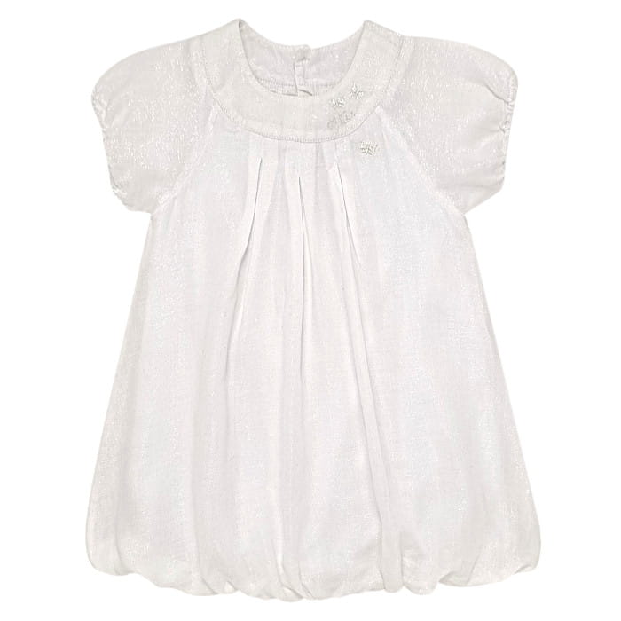 Robe bébé blanche IKKS d'occasion - Vêtement fille 18 mois de marque chic