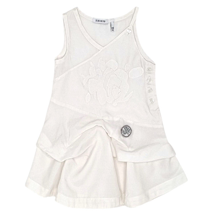 Robe bébé fille IKKS Junior, écru asymétrique, taille 18 mois, seconde main premium, vue de face