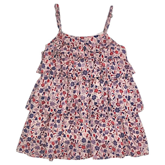 Robe bébé rose à volants IKKS, vue de dos, fille 24 mois