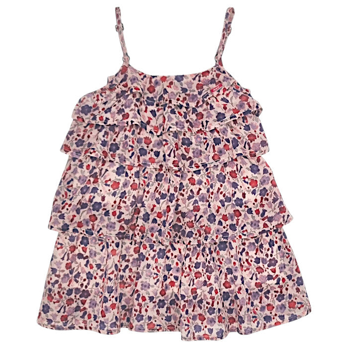 Robe bébé fille IKKS Junior, rose à volants, taille 24 mois, seconde main premium, vue de face