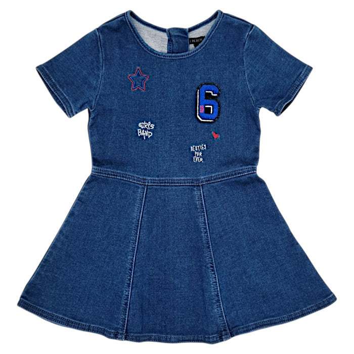 Robe bébé fille IKKS, bleu en jean, taille 36 mois, seconde main premium, vue de face