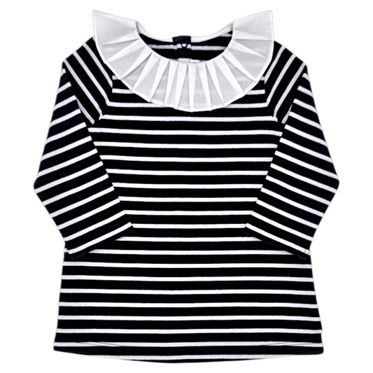 Robe bébé fille Jacadi, bleu marine à large collerette, taille 12 mois, seconde main haut de gamme, vue de face