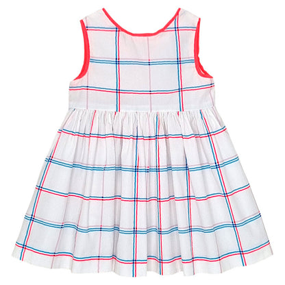 Robe bébé fille Jacadi, blanc à carreaux, taille 18 mois, seconde main haut de gamme, vue de face