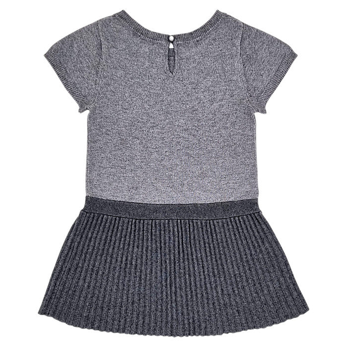 Robe bébé gris plissée Jacadi, vue de dos, fille 24 mois