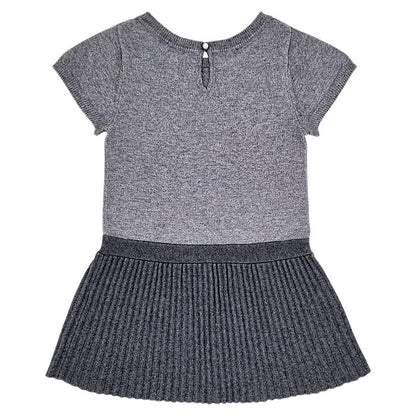 Robe bébé gris plissée Jacadi, vue de dos, fille 24 mois