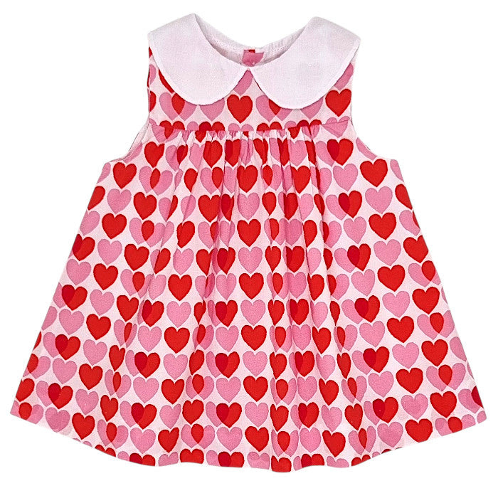 Robe bébé fille Jacadi, rose motif cœurs, taille 3 mois, seconde main haut de gamme, vue de face