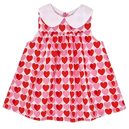 Robe bébé fille Jacadi, rose motif cœurs, taille 3 mois, seconde main haut de gamme, vue de face