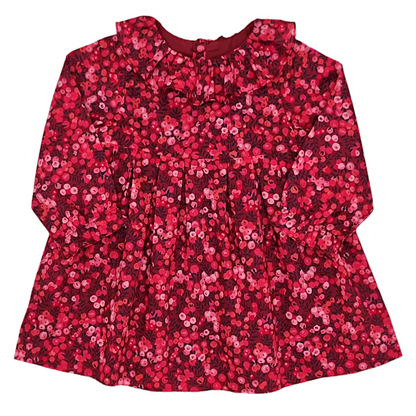 Robe bébé fille rouge en tissu Liberty, taille 6 mois, marque Jacadi - seconde main haut de gamme