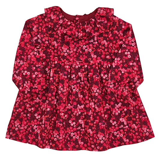Robe bébé fille rouge en tissu Liberty, taille 6 mois, marque Jacadi - seconde main haut de gamme