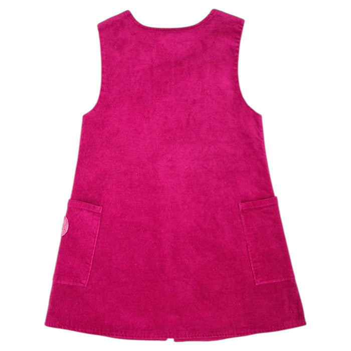 Robe bébé rose fuchsia en velours côtelé Kenzo, vue de dos, fille 36 mois