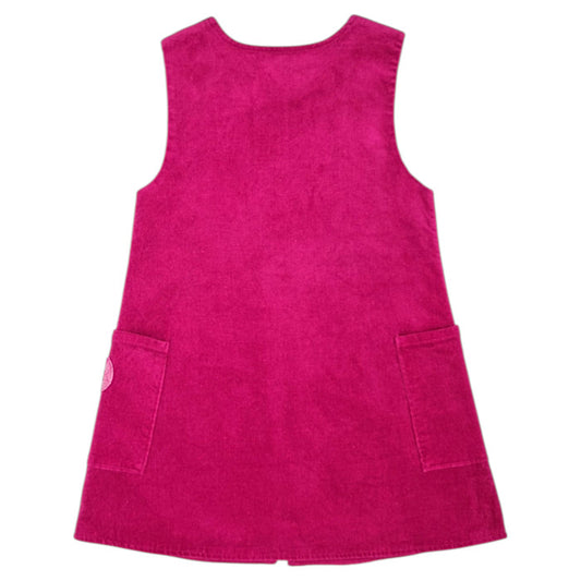 Robe bébé rose fuchsia en velours côtelé Kenzo, vue de dos, fille 36 mois
