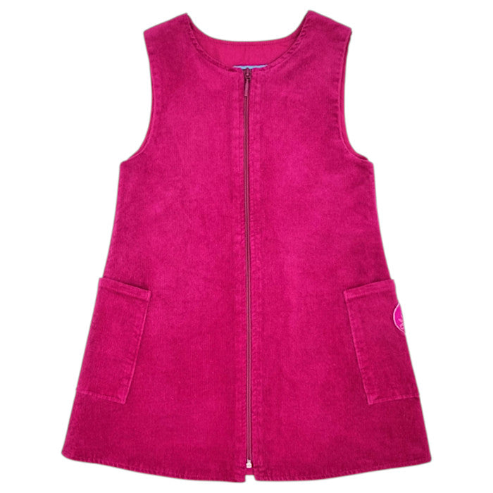Robe bébé fille Kenzo, rose fuchsia en velours côtelé, taille 36 mois, seconde main luxe, vue de face
