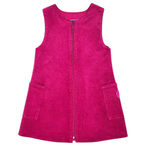 Robe bébé fille Kenzo, rose fuchsia en velours côtelé, taille 36 mois, seconde main luxe, vue de face