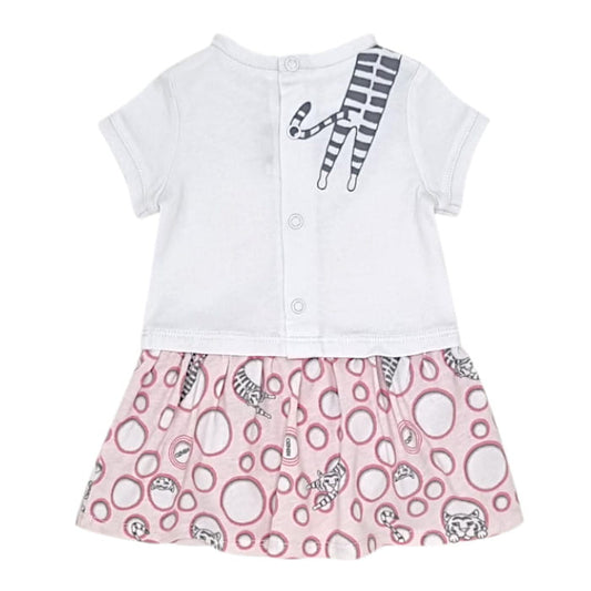 Robe blanche motif tigre, Kenzo, bébé fille 1 mois, vue de dos, vêtement luxe d'occasion en excellent état