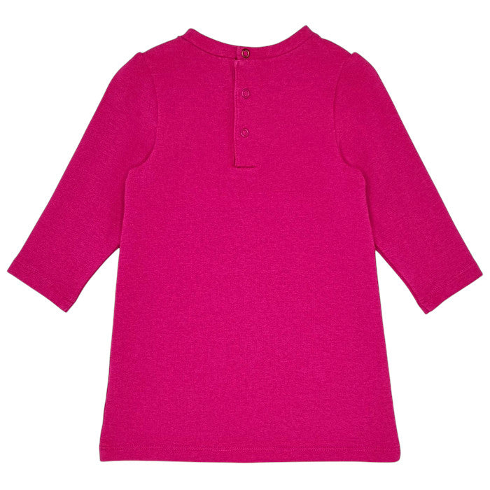 Robe bébé rose fuchsia effet trompe-l’œil Marc Jacobs, vue de dos, fille 6 mois