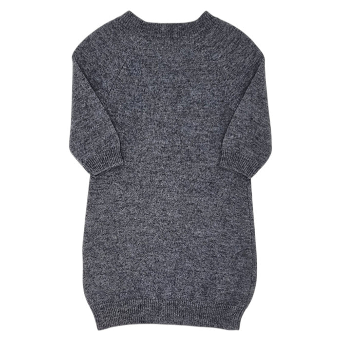 Robe pull bébé gris en laine et cachemire Zadig&Voltaire, vue de dos, fille 3 mois