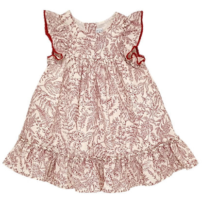 Robe chic écrue, marque Tartine et Chocolat, pour bébé fille, 6 mois, vue de face, vêtement de seconde main