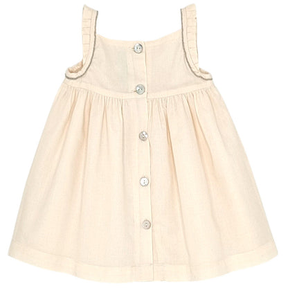Robe bébé jaune à smocks Tartine et Chocolat, vue de dos, fille 6 mois