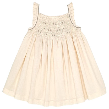Robe bébé fille Tartine et Chocolat, jaune à smocks, taille 6 mois, seconde main haut de gamme, vue de face