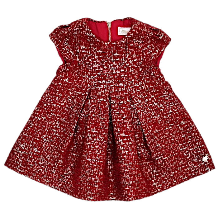 Robe de Noël rouge, Tartine et Chocolat, pour fille 6 mois, vue de face, Vêtement de seconde main pour bébé