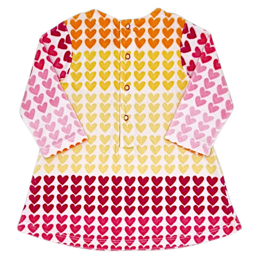 Robe trapèze bébé multicolore en velours Agatha Ruiz de la Prada, vue de dos, fille 9 mois