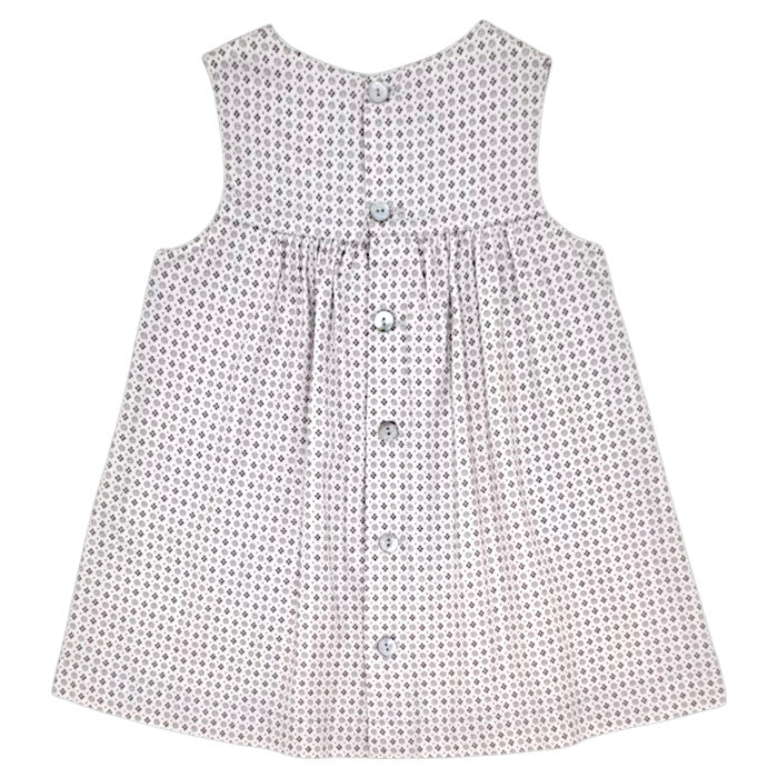 Robe trapèze bébé beige/taupe  Tartine et Chocolat, vue de dos, fille 12 mois