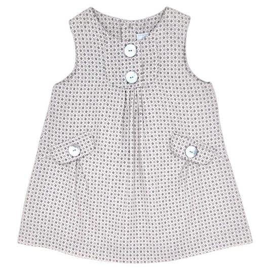 Robe trapèze bébé fille Tartine et Chocolat, beige/taupe , taille 12 mois, seconde main haut de gamme, vue de face
