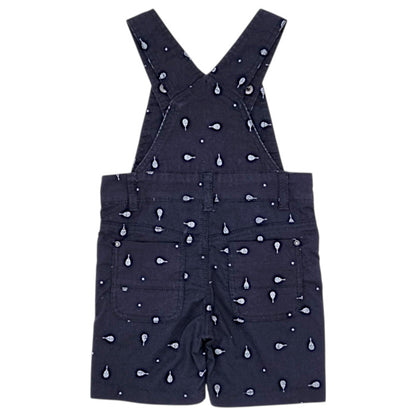 Salopette bébé bleu marine motif raquettes IKKS, vue de dos, garçon 6 mois