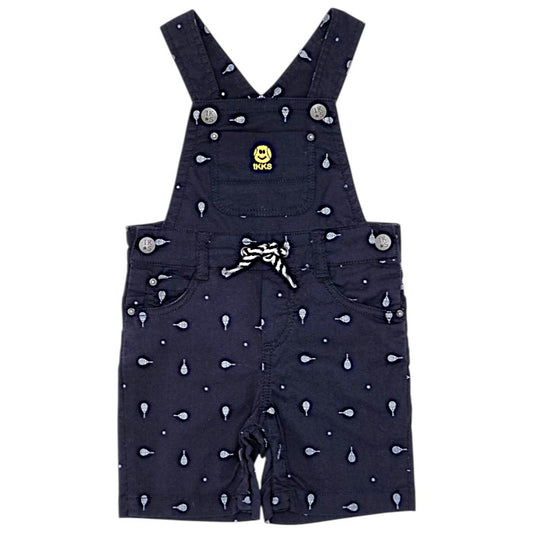 Salopette bébé garçon IKKS Junior, bleu marine motif raquettes, taille 6 mois, seconde main premium, vue de face