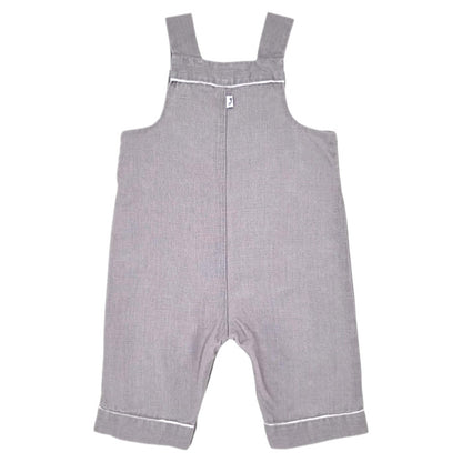 Salopette bébé taupe en lin Jacadi, vue de dos, mixte 3 mois