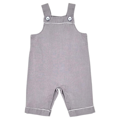 Salopette bébé mixte Jacadi, taupe en lin, taille 3 mois, seconde main haut de gamme, vue de face