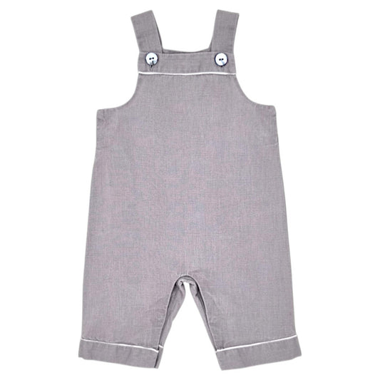 Salopette bébé mixte Jacadi, taupe en lin, taille 3 mois, seconde main haut de gamme, vue de face