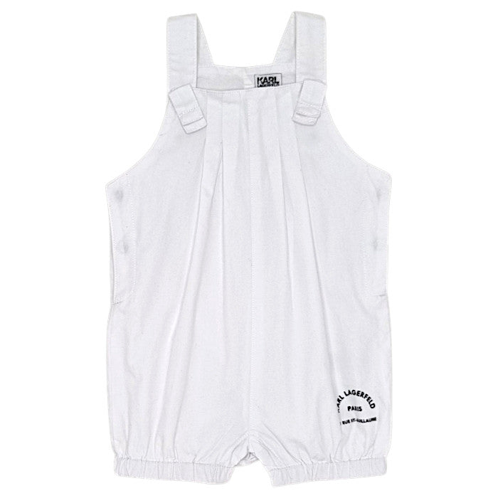 Salopette bébé mixte Karl Lagerfeld, blanche en coton, taille 9 mois, seconde main luxe, vue de face